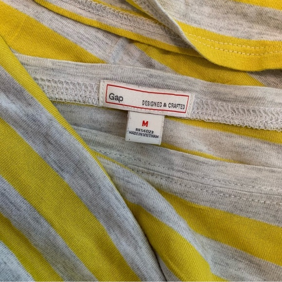 GAP Yellow & Heather Grey Striped Long Sleeve Shirt size Medium - Picture 5 of 5